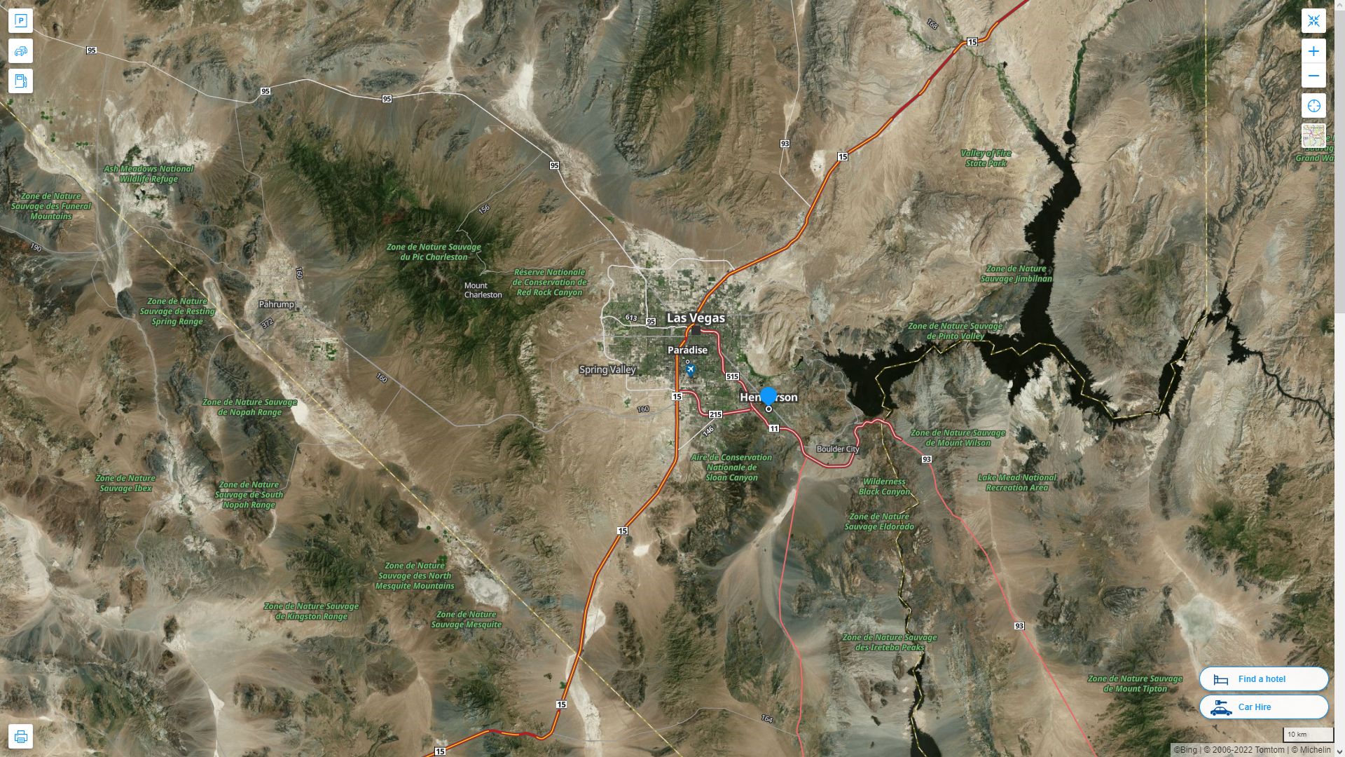 Henderson Nevada Highway and Road Map with Satellite View